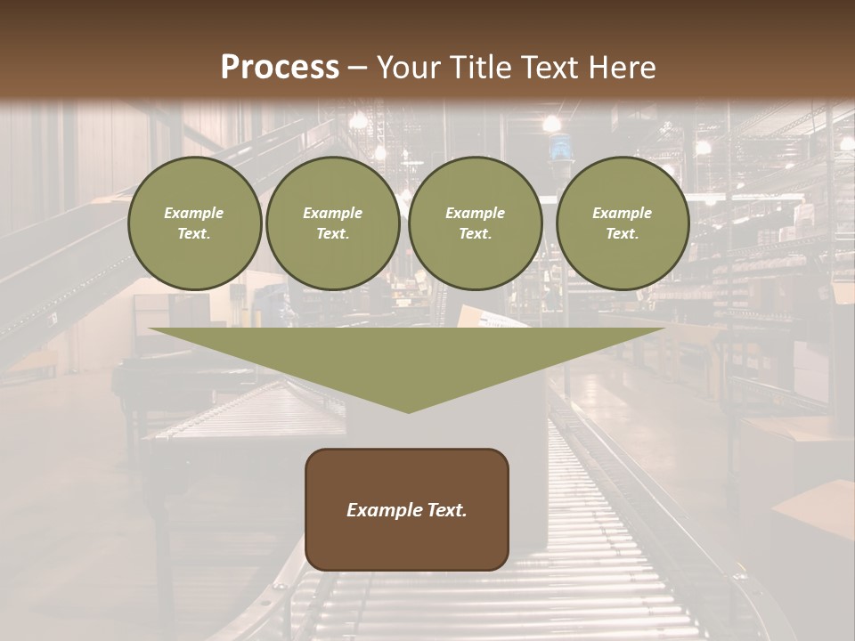 A Conveyor Belt In A Large Warehouse PowerPoint Template