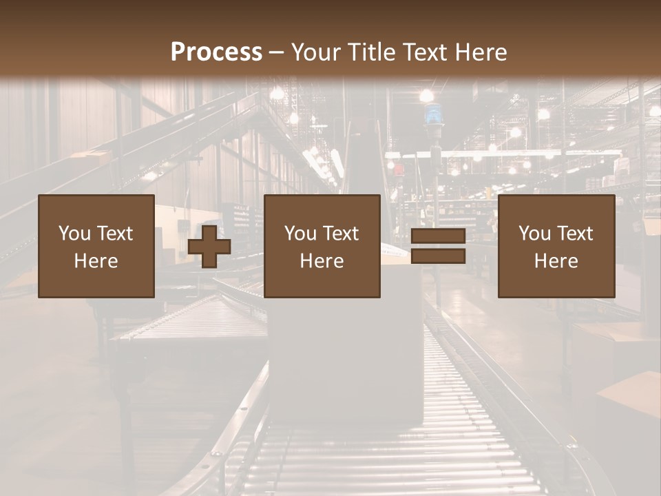 A Conveyor Belt In A Large Warehouse PowerPoint Template
