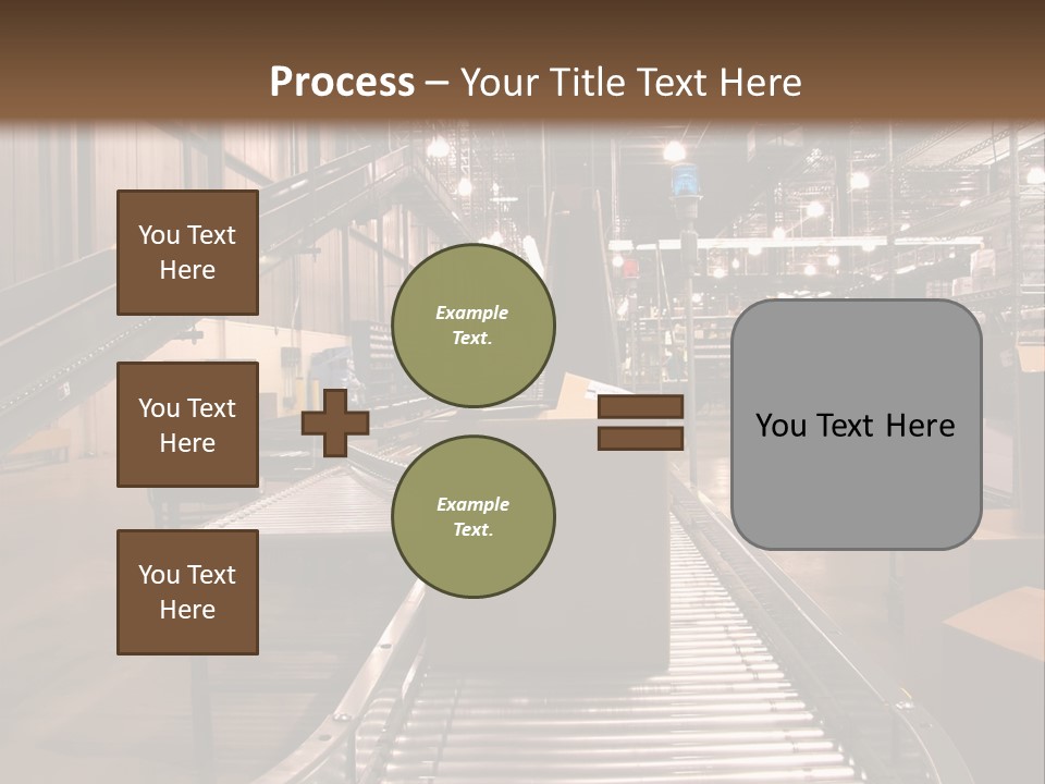 A Conveyor Belt In A Large Warehouse PowerPoint Template