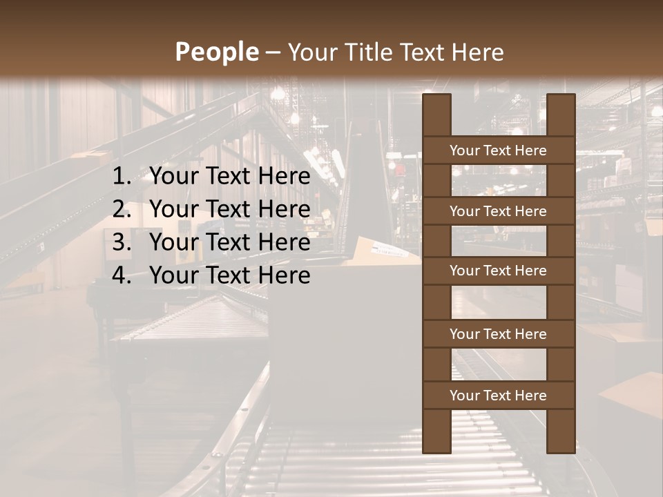A Conveyor Belt In A Large Warehouse PowerPoint Template