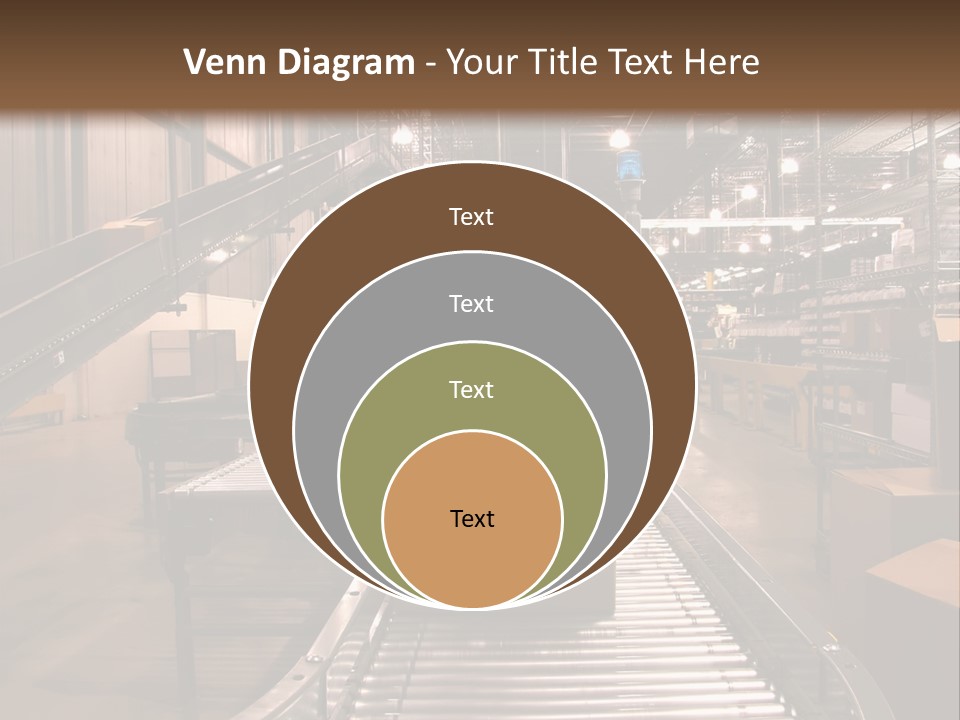 A Conveyor Belt In A Large Warehouse PowerPoint Template
