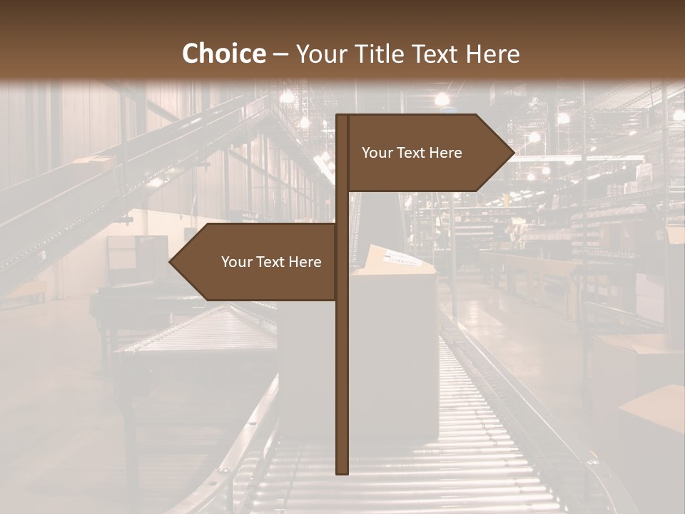 A Conveyor Belt In A Large Warehouse PowerPoint Template