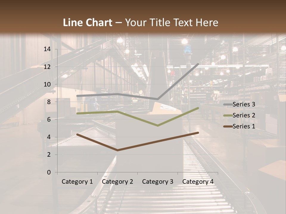 A Conveyor Belt In A Large Warehouse PowerPoint Template
