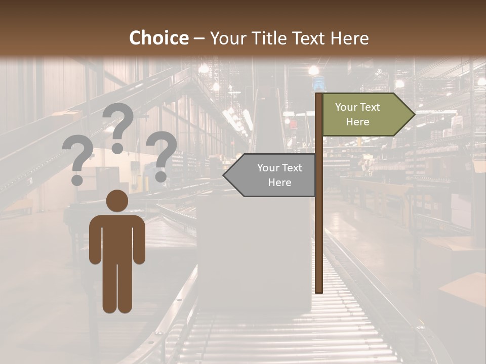 A Conveyor Belt In A Large Warehouse PowerPoint Template