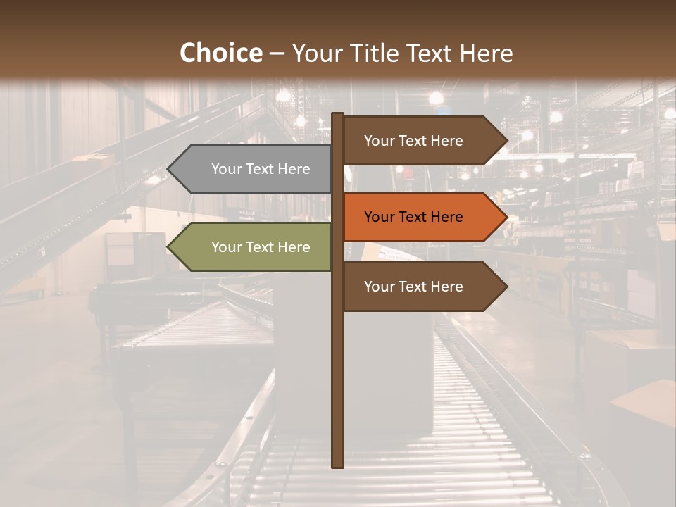 A Conveyor Belt In A Large Warehouse PowerPoint Template
