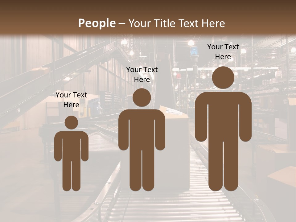 A Conveyor Belt In A Large Warehouse PowerPoint Template