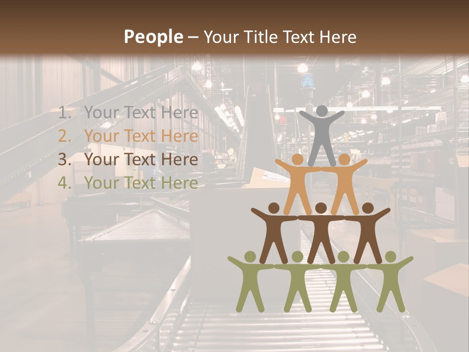 A Conveyor Belt In A Large Warehouse PowerPoint Template