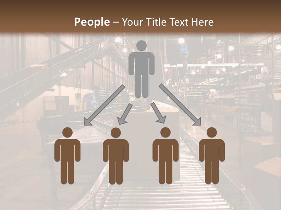 A Conveyor Belt In A Large Warehouse PowerPoint Template