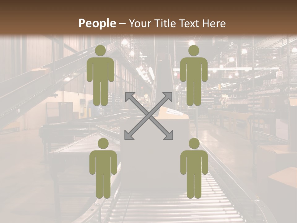 A Conveyor Belt In A Large Warehouse PowerPoint Template
