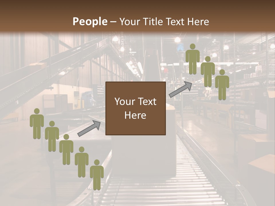 A Conveyor Belt In A Large Warehouse PowerPoint Template