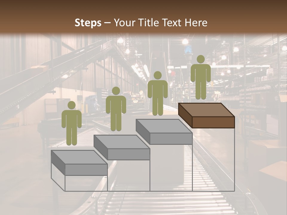 A Conveyor Belt In A Large Warehouse PowerPoint Template