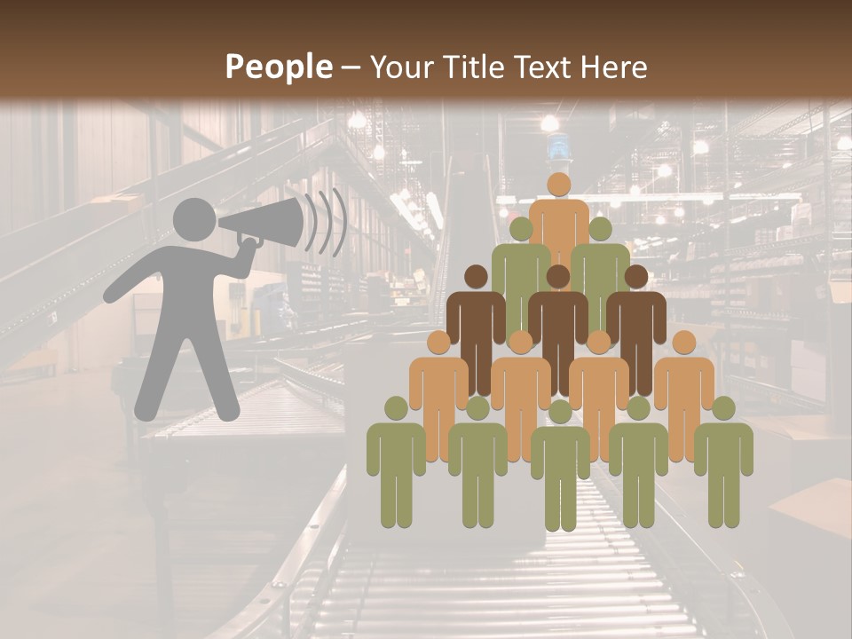 A Conveyor Belt In A Large Warehouse PowerPoint Template