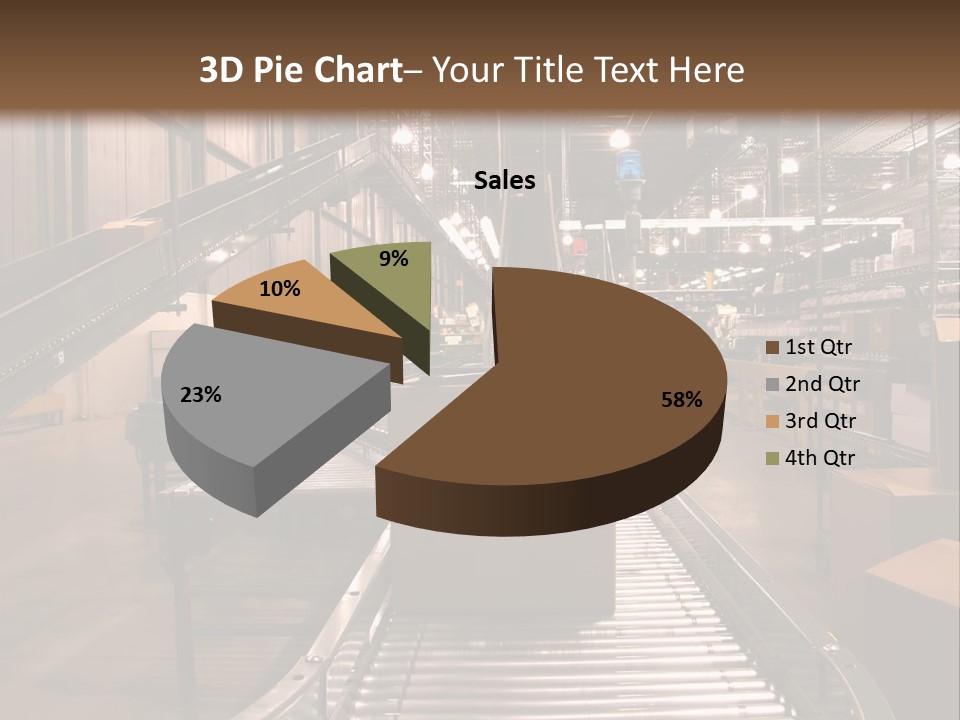 A Conveyor Belt In A Large Warehouse PowerPoint Template
