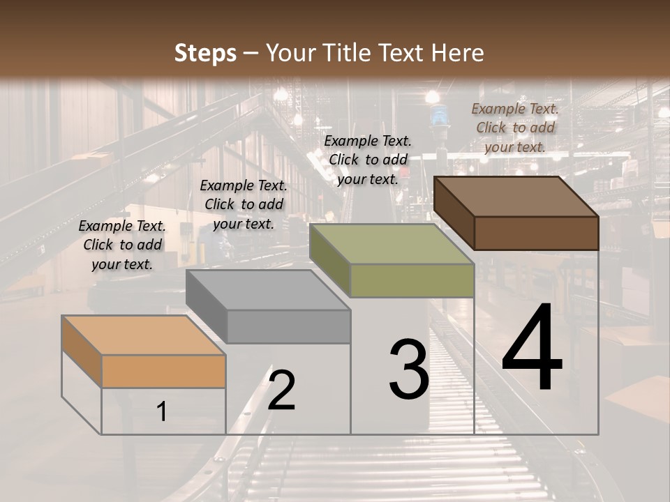 A Conveyor Belt In A Large Warehouse PowerPoint Template