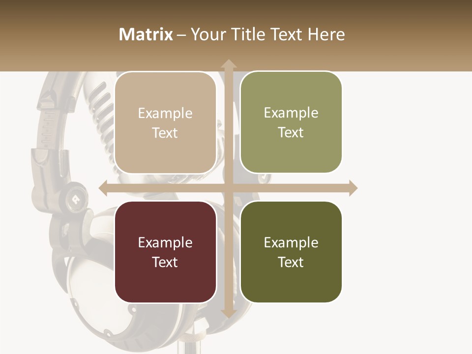 A Microphone With Headphones On Top Of It PowerPoint Template