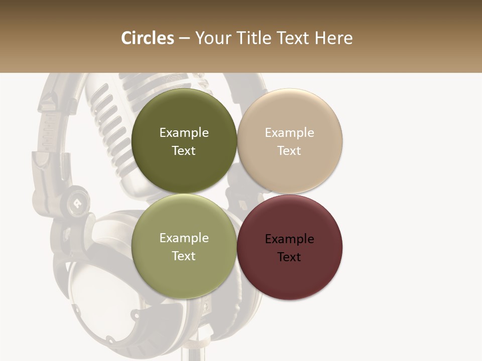 A Microphone With Headphones On Top Of It PowerPoint Template