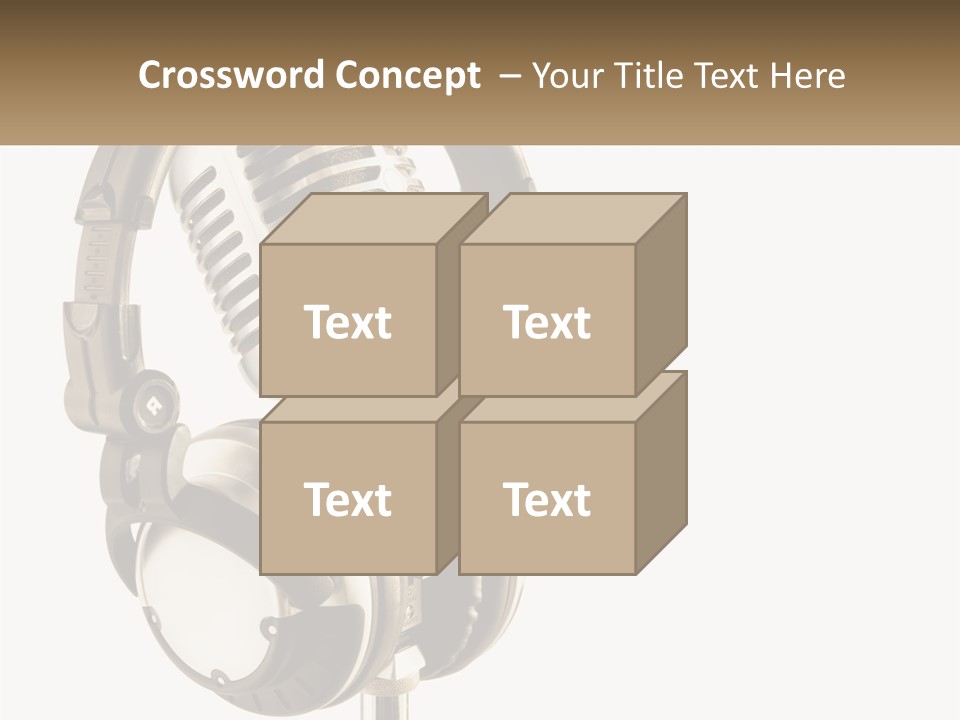 A Microphone With Headphones On Top Of It PowerPoint Template