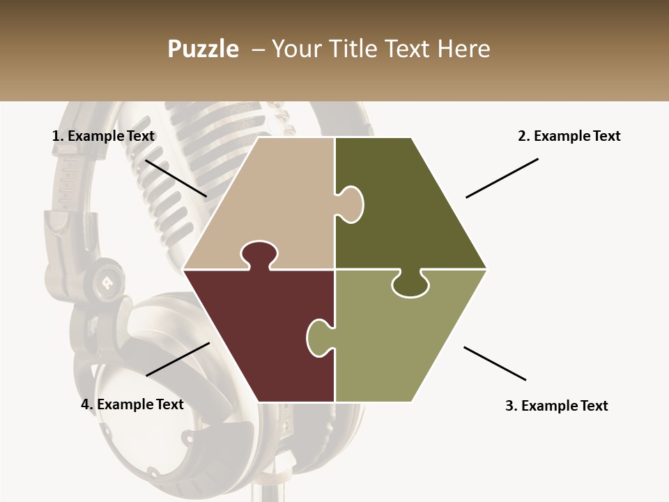 A Microphone With Headphones On Top Of It PowerPoint Template