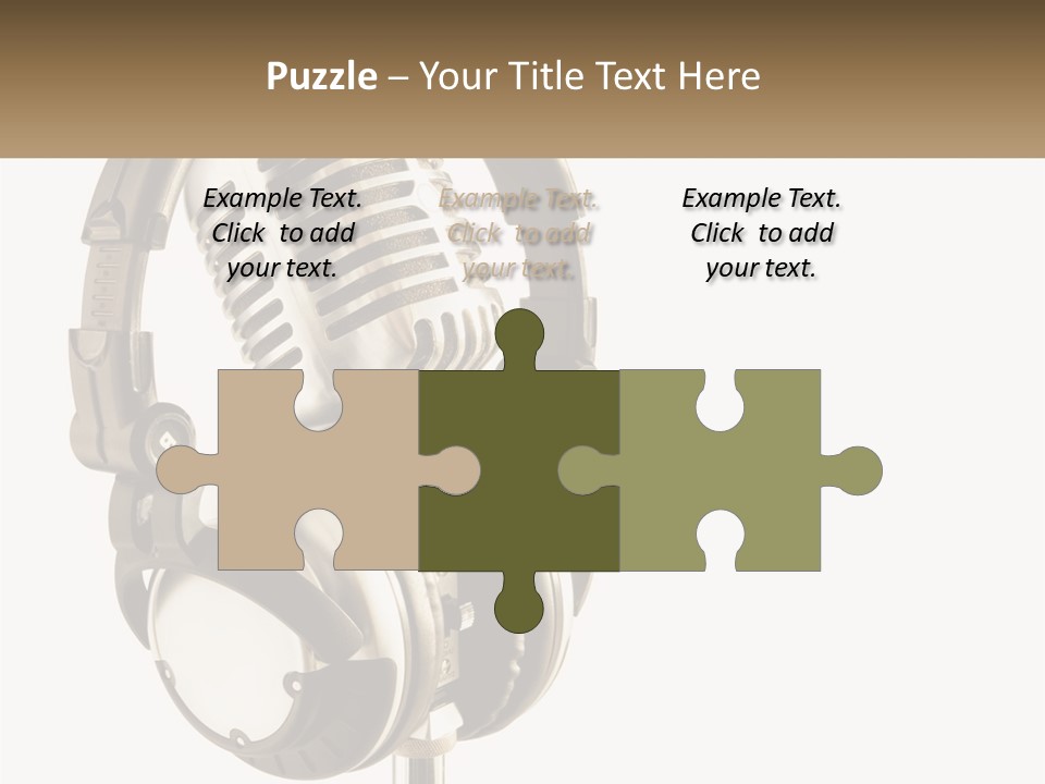 A Microphone With Headphones On Top Of It PowerPoint Template