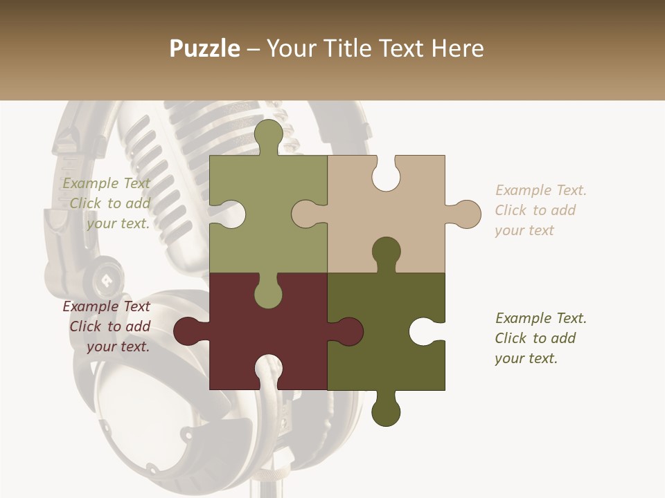 A Microphone With Headphones On Top Of It PowerPoint Template