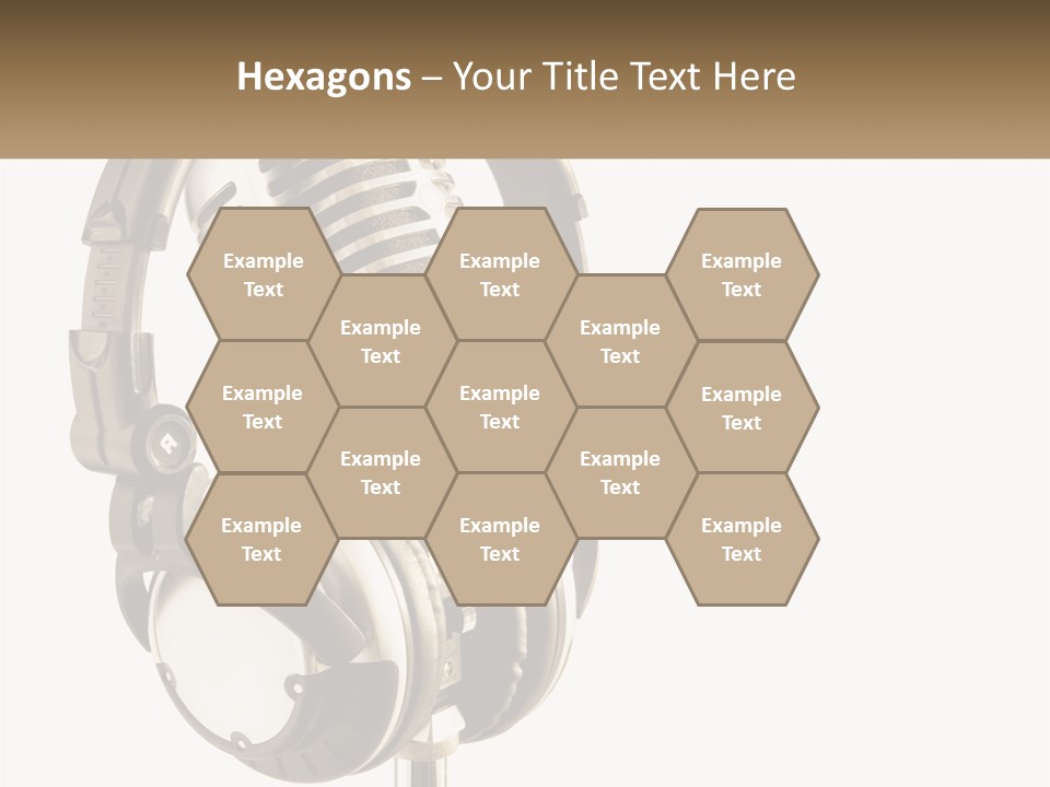A Microphone With Headphones On Top Of It PowerPoint Template