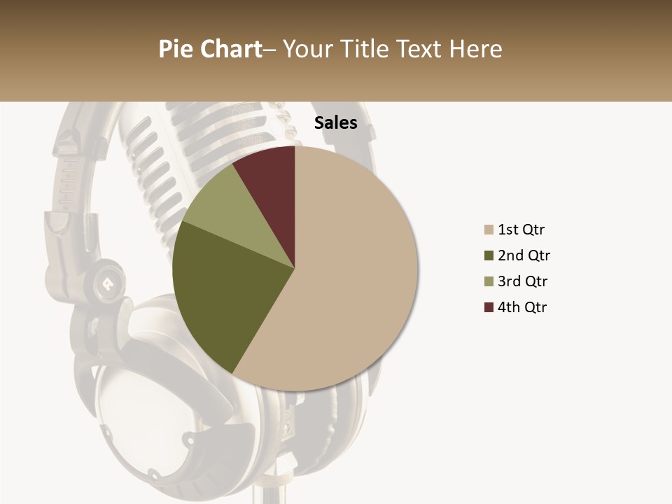 A Microphone With Headphones On Top Of It PowerPoint Template