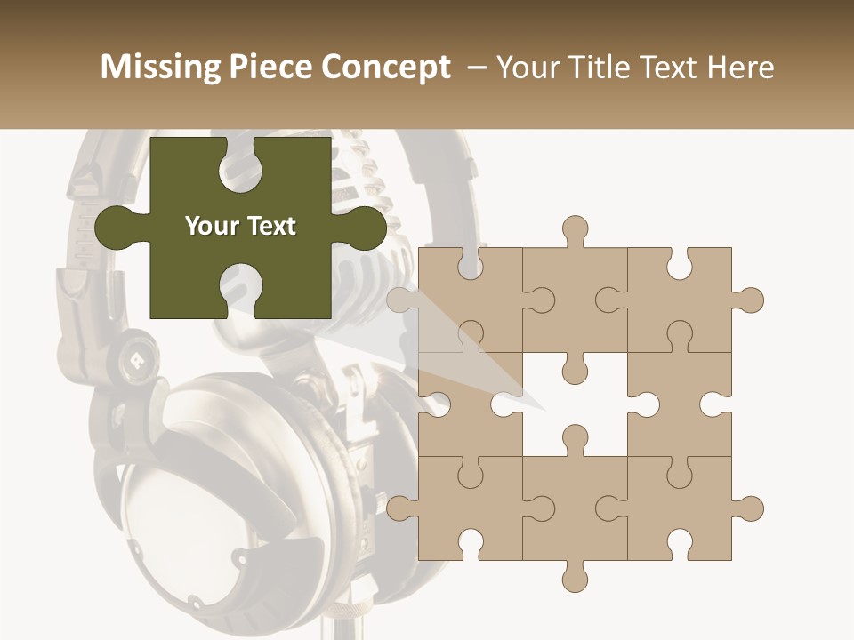 A Microphone With Headphones On Top Of It PowerPoint Template