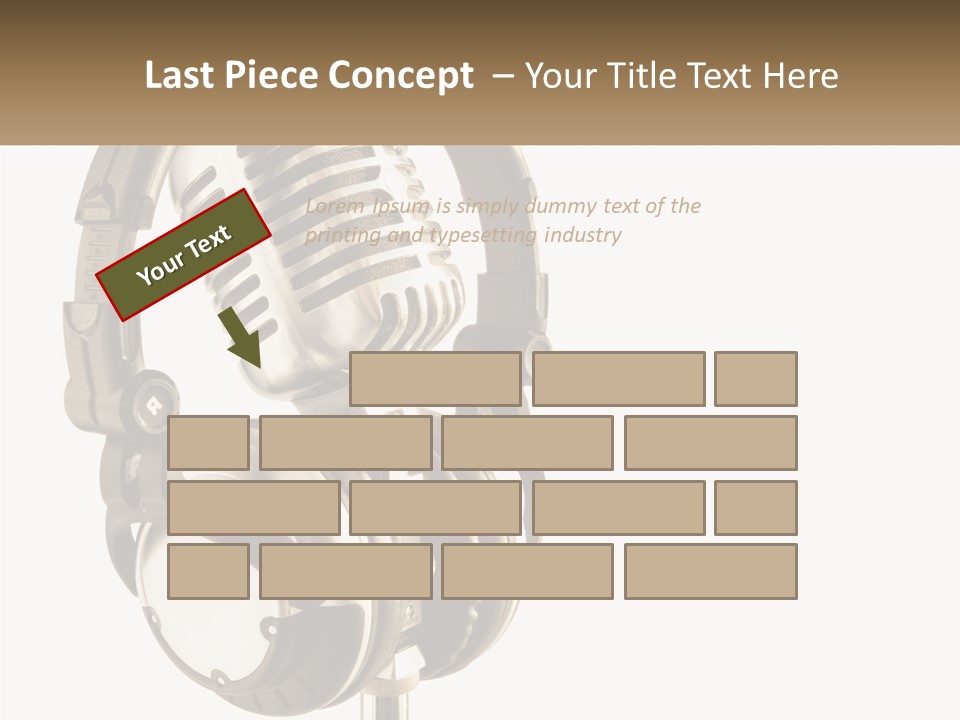 A Microphone With Headphones On Top Of It PowerPoint Template