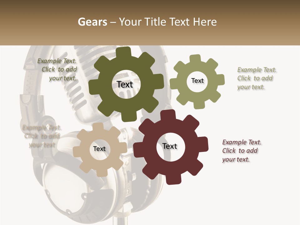 A Microphone With Headphones On Top Of It PowerPoint Template