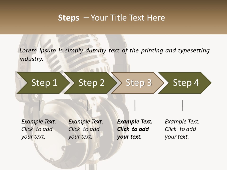 A Microphone With Headphones On Top Of It PowerPoint Template