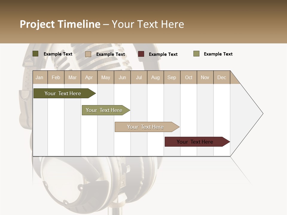 A Microphone With Headphones On Top Of It PowerPoint Template