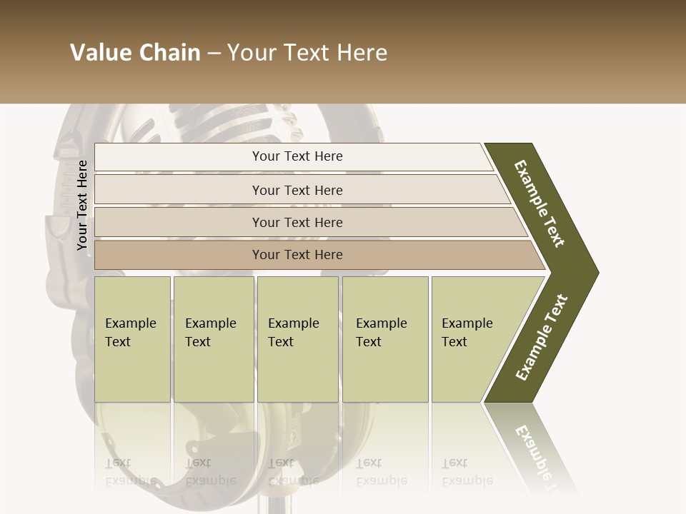 A Microphone With Headphones On Top Of It PowerPoint Template