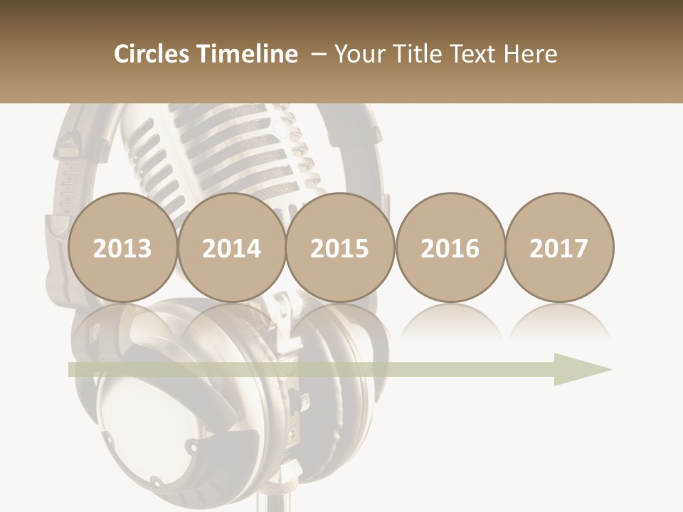 A Microphone With Headphones On Top Of It PowerPoint Template