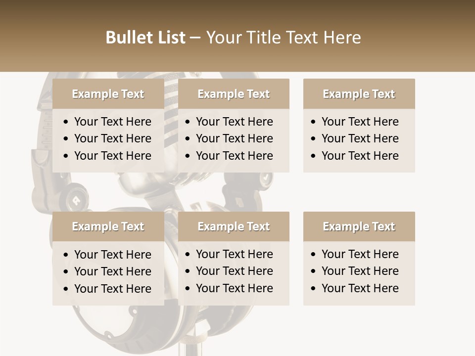 A Microphone With Headphones On Top Of It PowerPoint Template