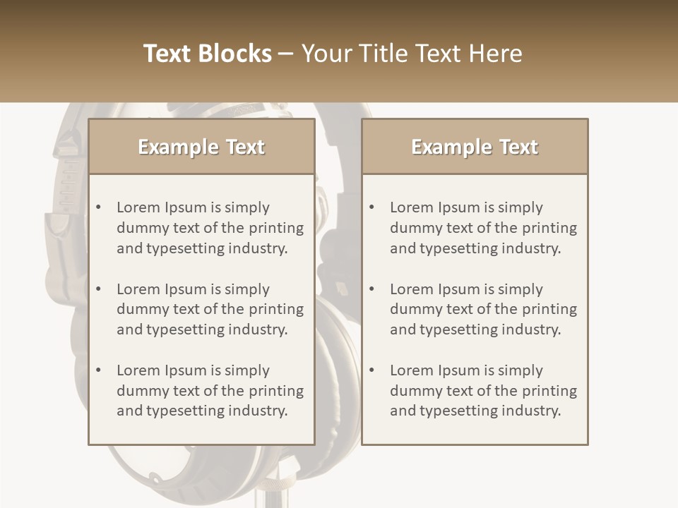 A Microphone With Headphones On Top Of It PowerPoint Template