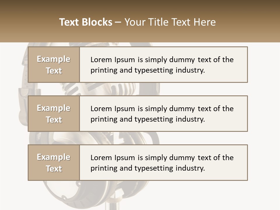 A Microphone With Headphones On Top Of It PowerPoint Template