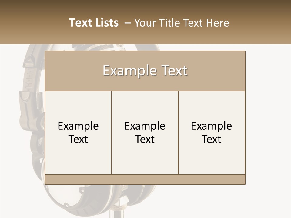 A Microphone With Headphones On Top Of It PowerPoint Template