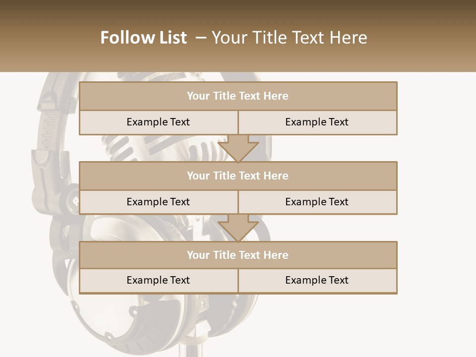 A Microphone With Headphones On Top Of It PowerPoint Template