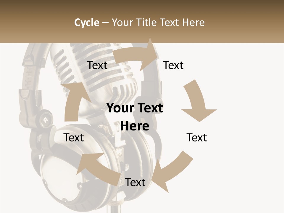 A Microphone With Headphones On Top Of It PowerPoint Template