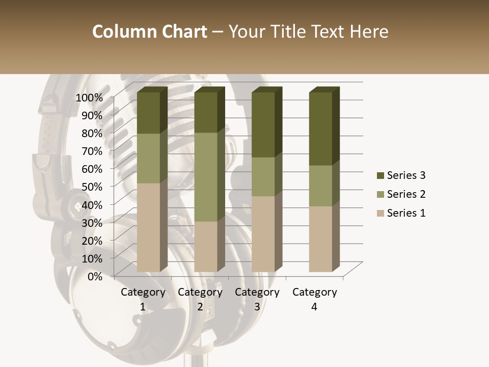 A Microphone With Headphones On Top Of It PowerPoint Template