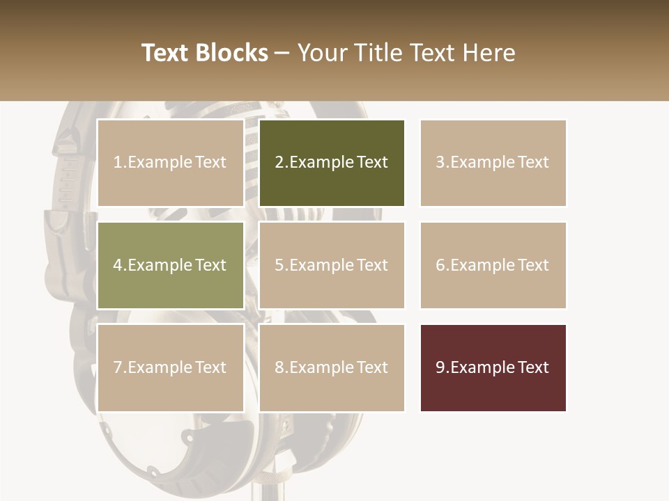 A Microphone With Headphones On Top Of It PowerPoint Template