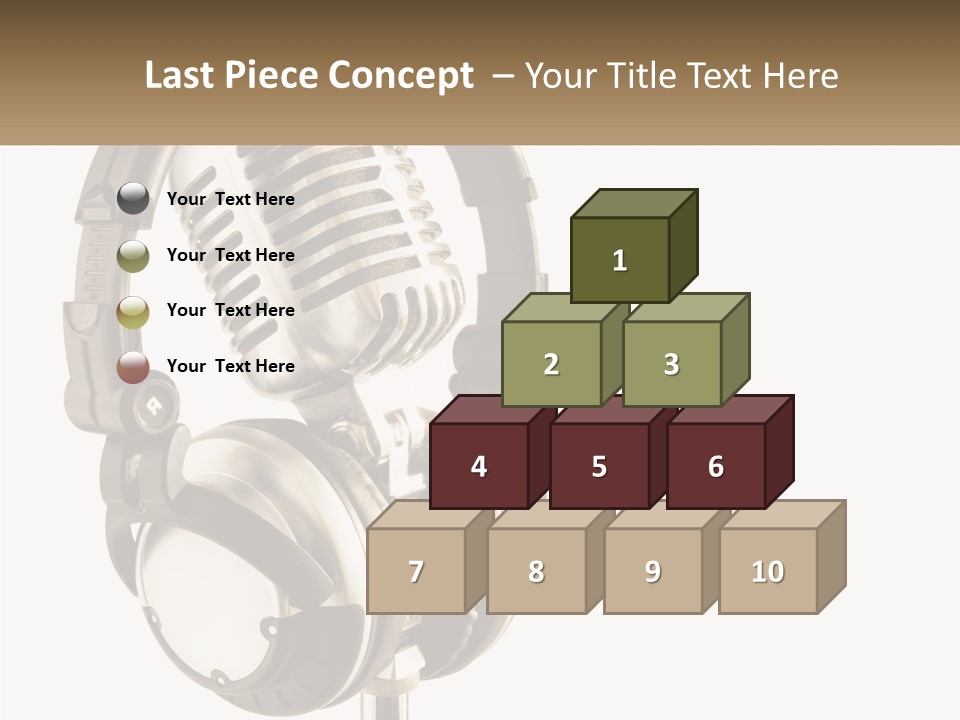 A Microphone With Headphones On Top Of It PowerPoint Template
