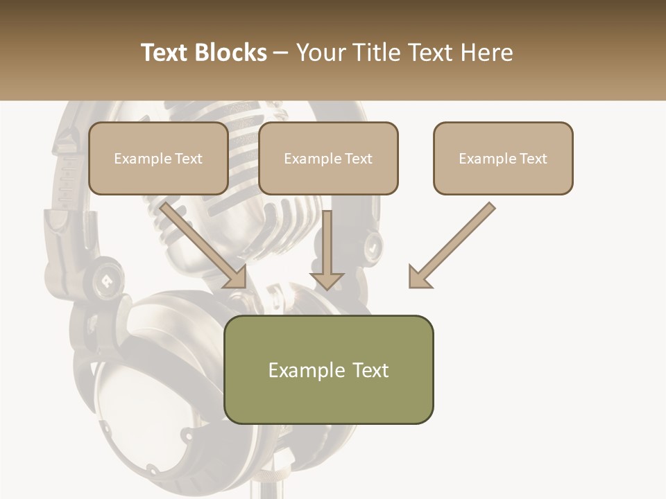 A Microphone With Headphones On Top Of It PowerPoint Template