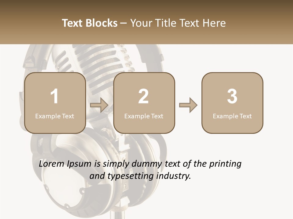 A Microphone With Headphones On Top Of It PowerPoint Template