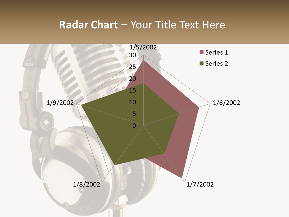 A Microphone With Headphones On Top Of It PowerPoint Template