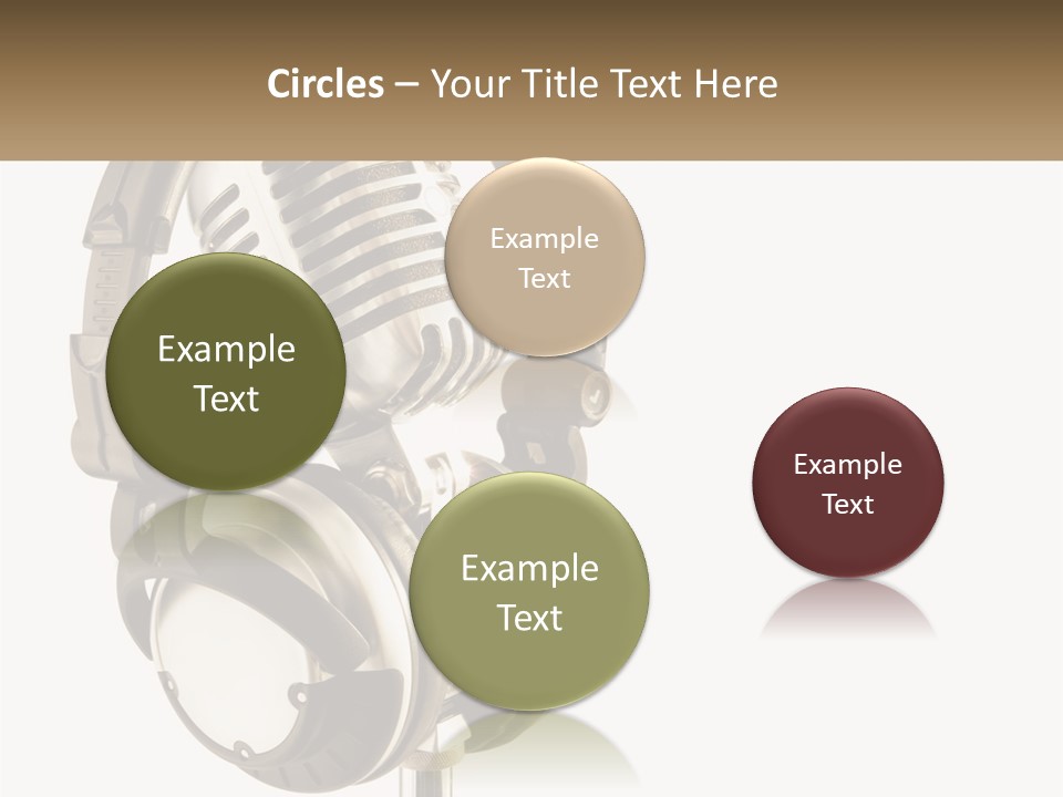 A Microphone With Headphones On Top Of It PowerPoint Template