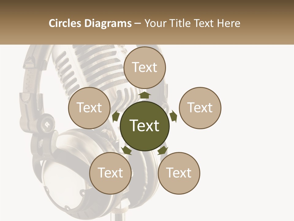 A Microphone With Headphones On Top Of It PowerPoint Template