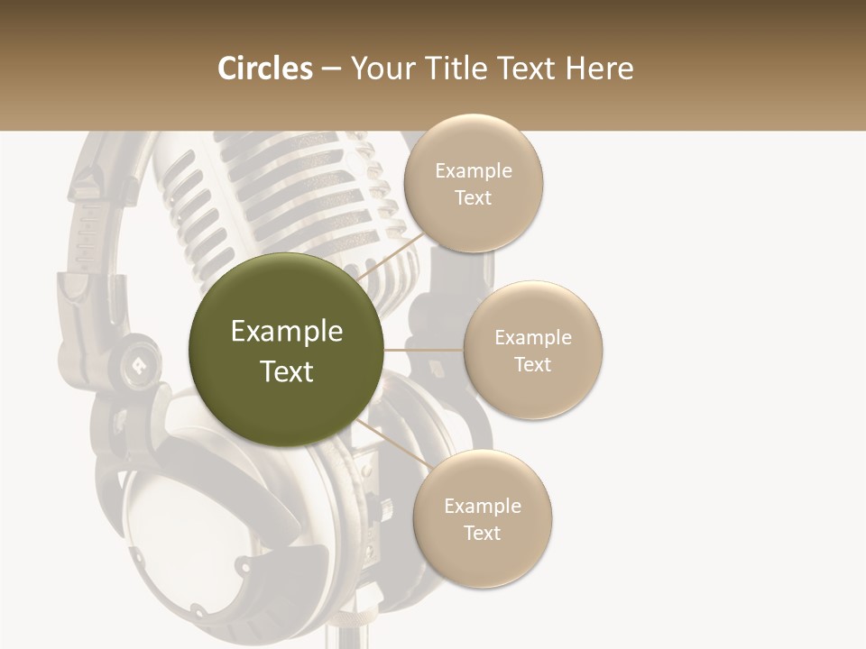 A Microphone With Headphones On Top Of It PowerPoint Template