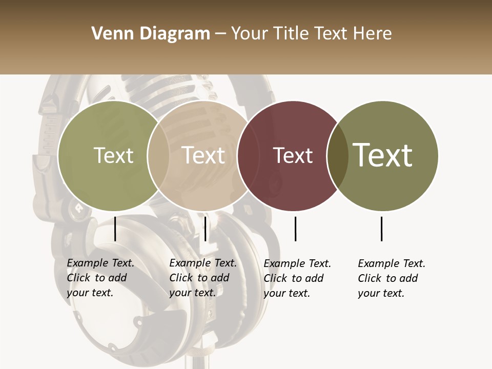 A Microphone With Headphones On Top Of It PowerPoint Template