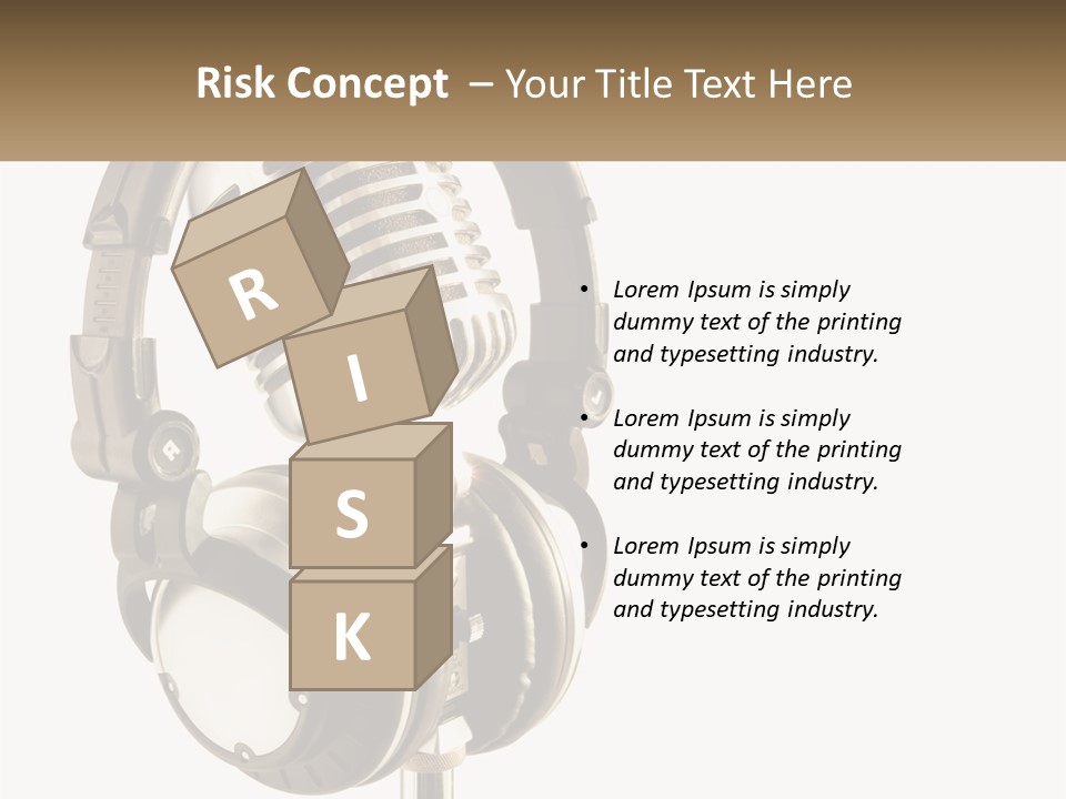 A Microphone With Headphones On Top Of It PowerPoint Template